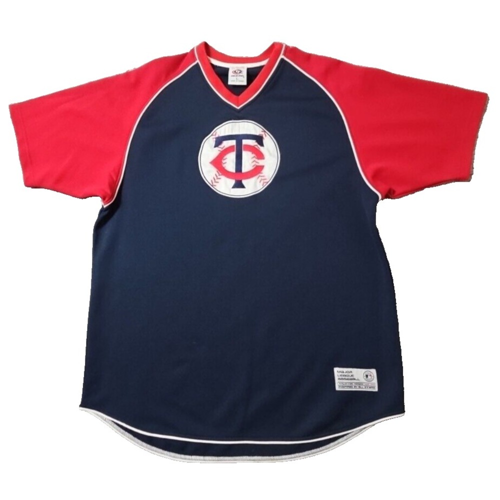 Minnesota Twins Shirt Sewn Logo Embroidered True Fan Size Large Baseball Jersey‎